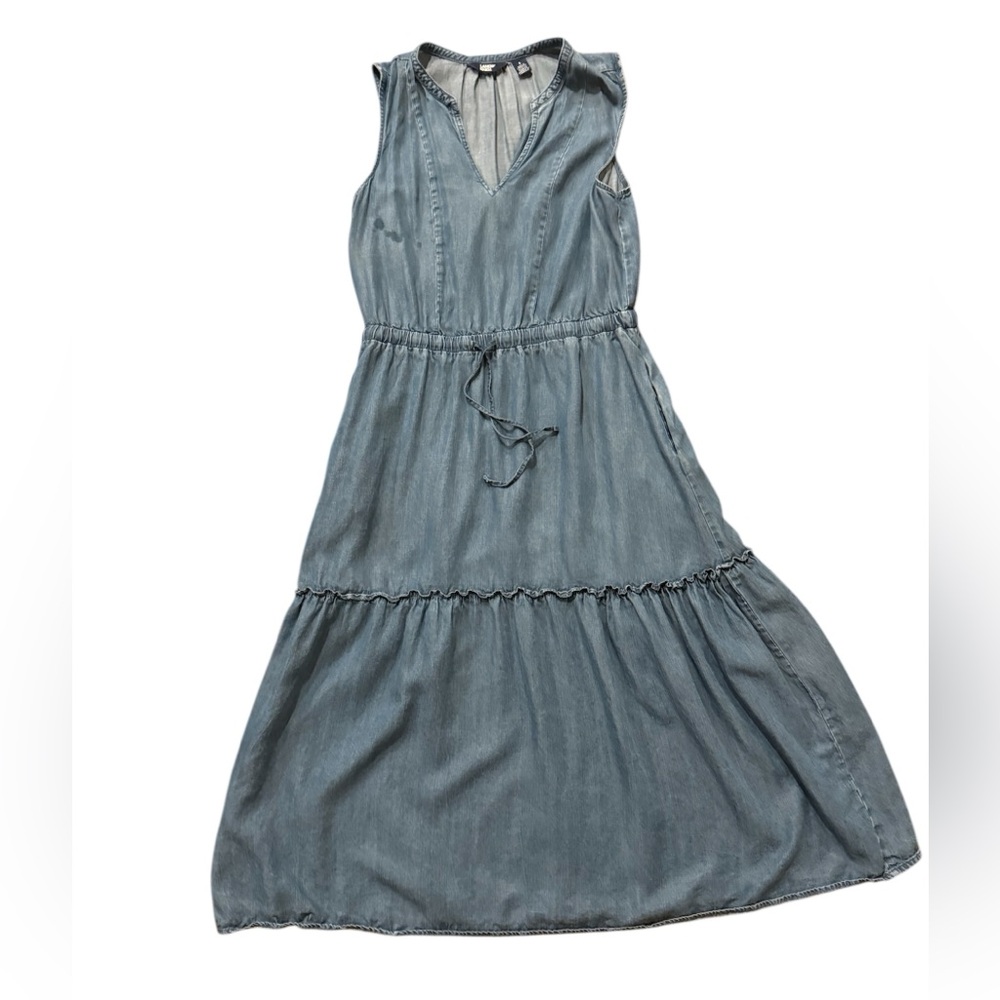 Lands' End Light Blue Denim Maxi Dress